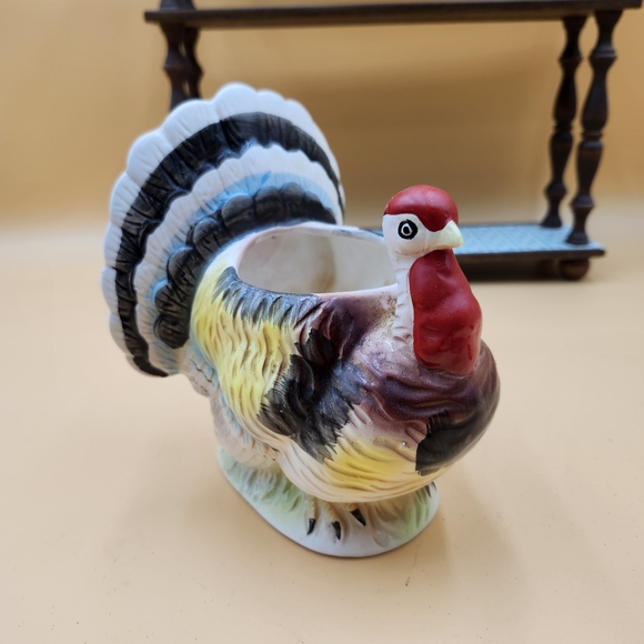 Vintage Thanksgiving Relpo Turkey Planter Candy Dish Figurine Japan - Picture 2 of 13
